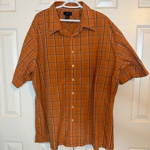 Dockers Men's Casual Orange Checkered Shirt